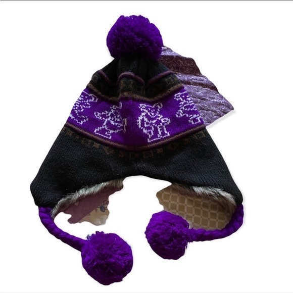 Jerry GARCIA FUR LINED BEANIE WITH POM POMS main image 4
